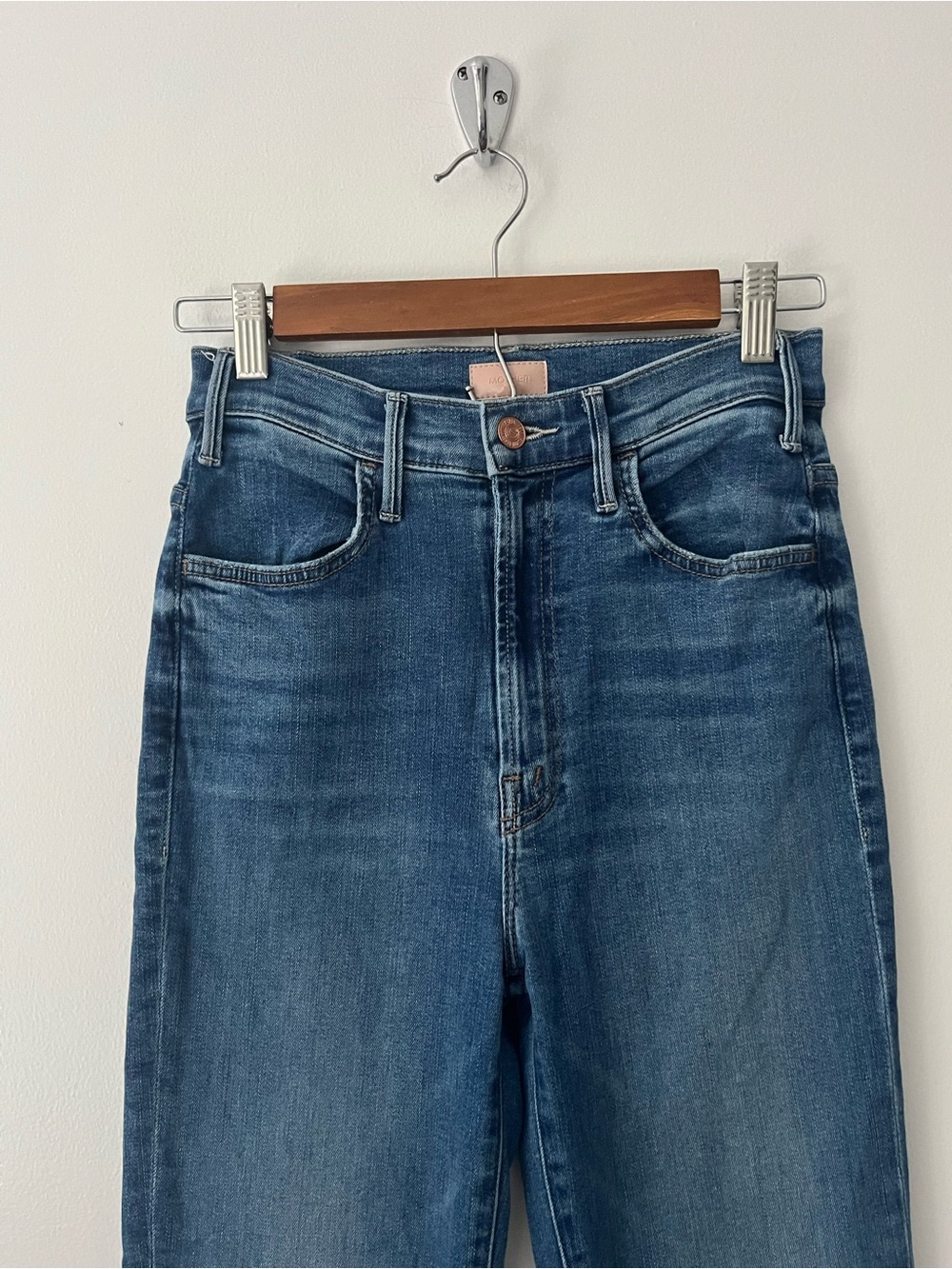 Mother Hustler Ankle Fray Healing Jar Blue Jeans 26 - Picture 3 of 14